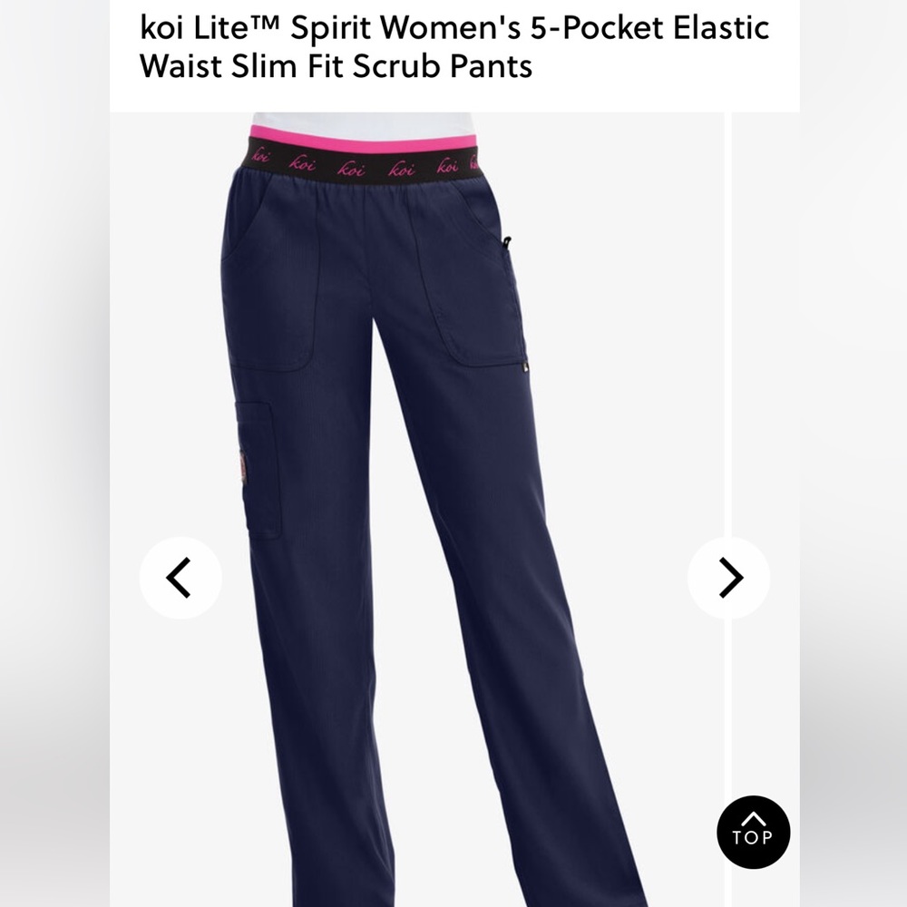 Koi Lite Slim Fit XS Regular Scrub Pants Navy Blue